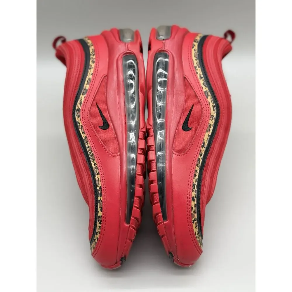 Women’s 8 Nike Air Max 97 Leopard Pack Red Black BV6113-600 Pre-owned